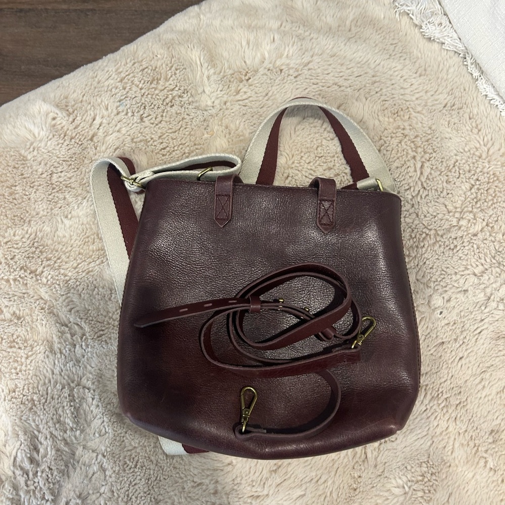Madewell purse with two straps.